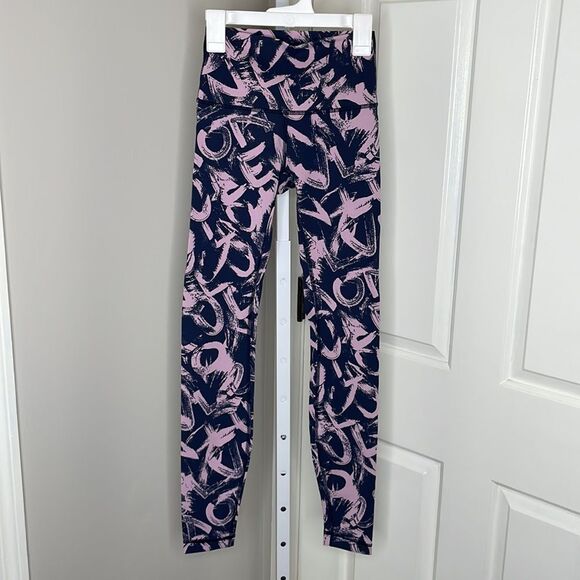 Lululemon Wunder Under High Rise Tight 28" 2 Graffiti Pop Antoinette True Navy - Picture 1 of 6
